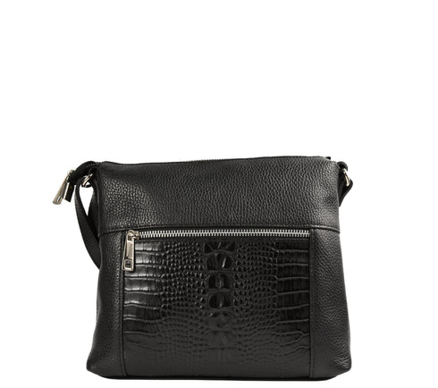 Poseta casual, dama, ADA SHOES, 0075, negru, piele naturala